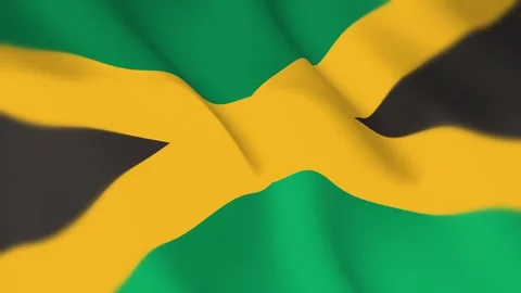 Jamaica Flag Seamless Loop 4k 60fps on Sky Background Stock Footage 340345940