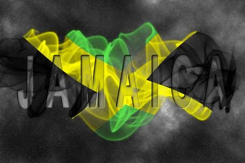 Jamaica Flag with Starry Background Stock Illustration