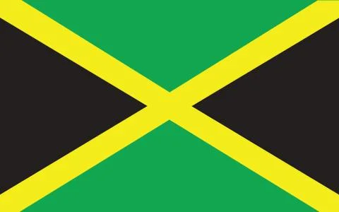 Jamaica flag vector graphic. Rectangle Jamaican flag illustration. Jamaica co Illustration