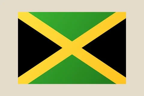 Jamaica Flag Vector Icon Isolated on a Simple Background, Symbol of Jamaica.. Stock Illustration