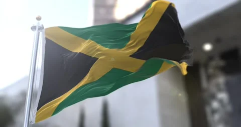 Jamaica-flag-waving-seamless-loop-4k-60fps Stock Footage 331007494