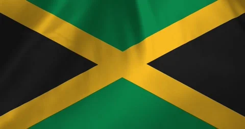 Jamaica flag waving with the wind background loop video animation Video stock 327172155