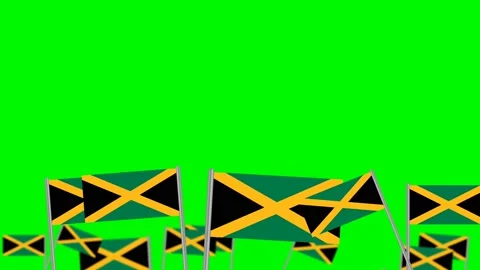 Jamaica flags on green screen Stock Footage 199911946