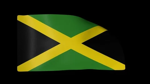 Jamaica Full Flag plus Alpha Channel 库存影片 87251758