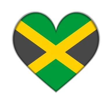 Jamaica heart flag vector Stock Illustration