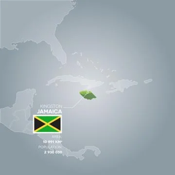Jamaica information map. Stock Illustration