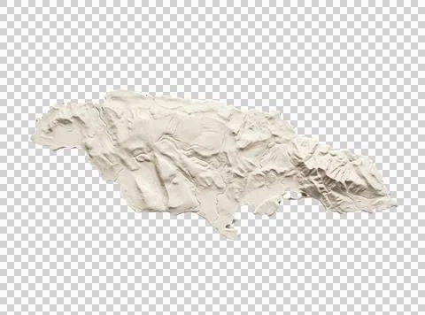 Jamaica map 3d rendering, earth relief top view of jamaica, land map, isolate Stock Photos