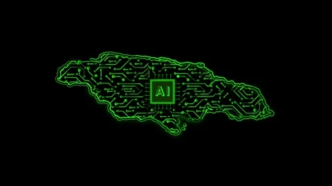 Jamaica Map AI Chipset Technology Opener Vídeo Stock 337056023