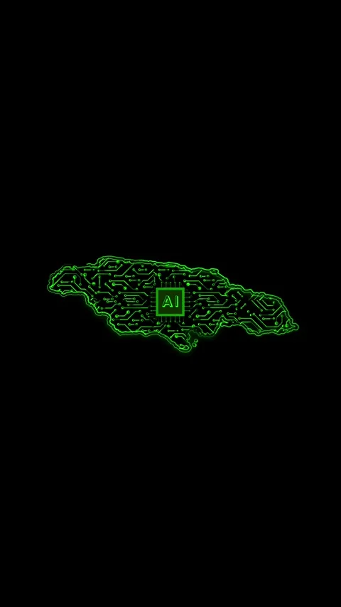 Jamaica Map AI Chipset Technology Opener 스톡 동영상 337171807