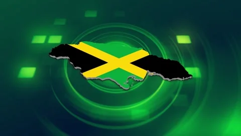 Jamaica Map and Flag Background Stock Footage 344028509