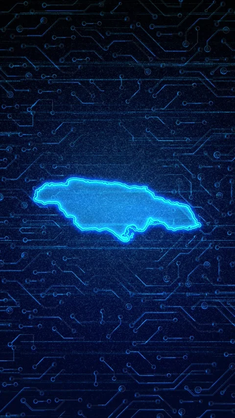 Jamaica Map Digital Technology Opener Stock Footage 336312828