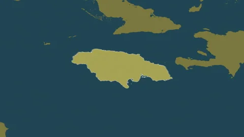 Jamaica map - extract. Border. Pattern. Labels Stock Footage 321411055