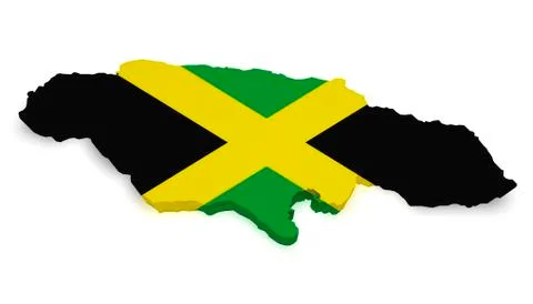 Jamaica map flag 3d shape Stock Illustration