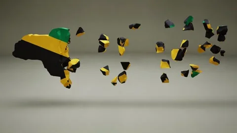 Jamaica Map With Flag Video stock 324774213