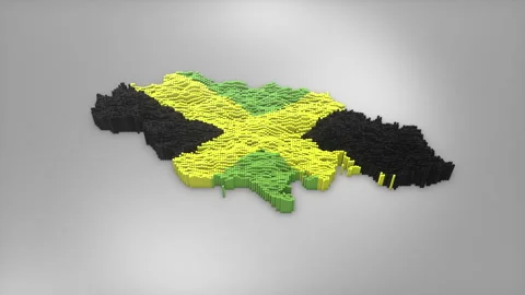 Jamaica Map with Flag Intro Background Stock Footage 315160963