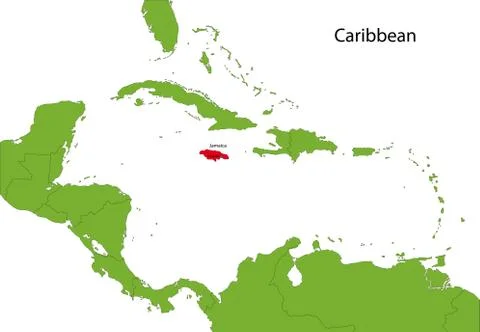 Jamaica map Stock Illustration