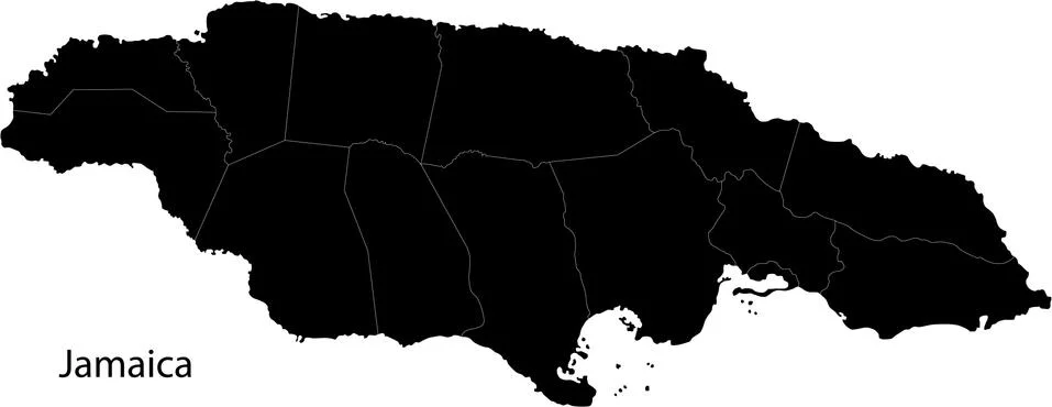 Jamaica map Stock Illustration