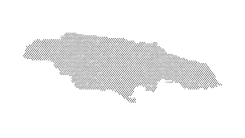 Jamaica map from particles, dots. Digital silhouette. Abstract animation ba.. Stock Footage 318018327