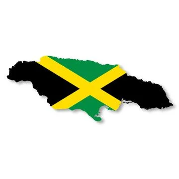 Jamaica map on white background with clipping path 3d illustration Stock Illustration