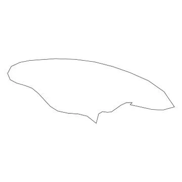 Jamaica - solid black outline border map of country area. Simple flat vector Stock Illustration