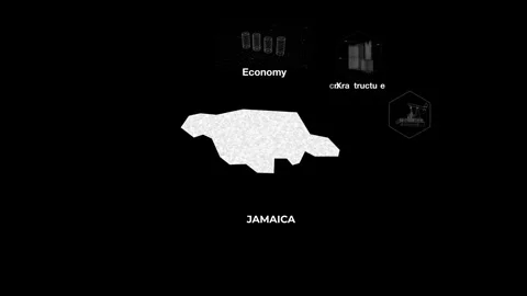 Jamaica technology map with animated charts Stock Footage 340971848