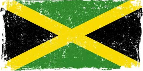 Jamaica Vector Flag on White Stock Illustration