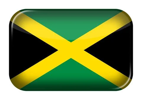 Jamaica web icon rectangle button with clipping path 스톡 일러스트