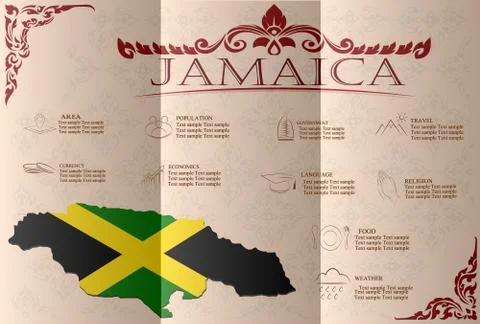 Jamaica,infographics, statistical data, sights. Vector illustration Stock Illustration