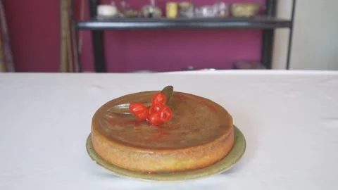 Jamaican cornmeal pudding, Cornmeal Pudding, Jamaican dessert, Dessert Stock Footage 139407381