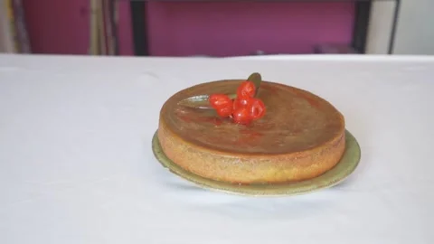Jamaican cornmeal pudding, Cornmeal Pudding, jamaican dessert, Dessert Stock Footage 139407383