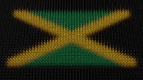 Jamaican Flag Light Shining on Scrolling Bullets Stock Footage 254429864