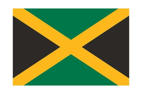 Jamaican flag on white background Stock Illustration