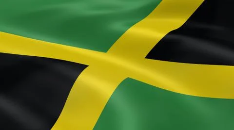 Jamaican flag in the wind 写真素材