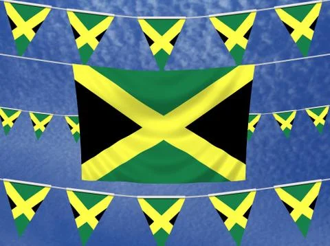 Jamaican Flags Stock Illustration