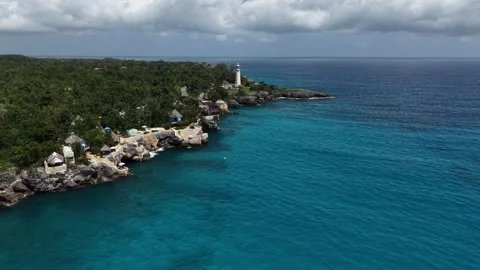 Jamaican Lighthouse Coastline Video stock 342135585