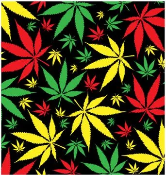 Jamaican marijuana  pattern Ilustração Stock
