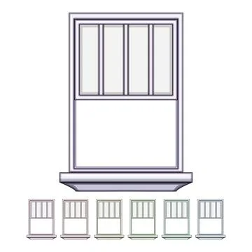 Jamb window frame cartoon vector graphic Stock Illustration