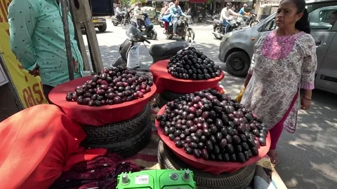 Jambu, a very popular fruit of the monsoon season, is being sold in the market Stock Footage 277322965