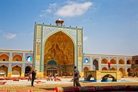 Jameh mosque west iwan Stock Photos