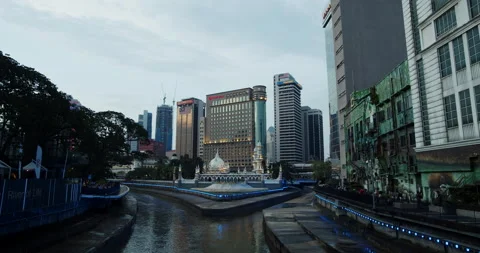Jamek mosque view from the bridge Stock Footage 139855381