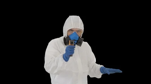 James Bond parody Doctor checking temperature, Alpha Channel Vidéo 129491864
