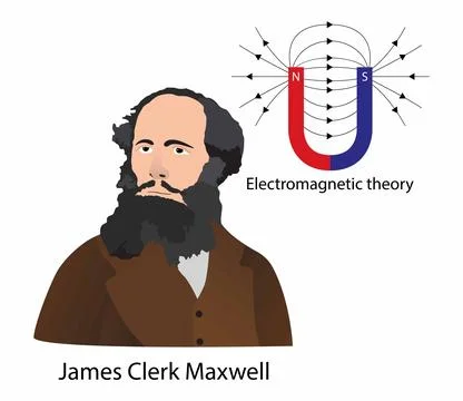 James Clerk Maxwell, the classical theory of electromagnetic radiation Stock Illustration