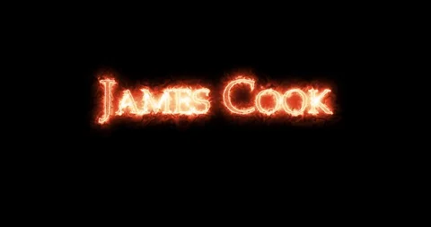James Cook written with fire. Loop 스톡 동영상 128869279