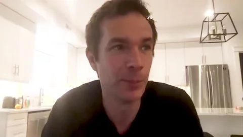 James D'Arcy is interviewed for new sci-fi film 'The Philosophers' - 2021 Stock Footage 158111270