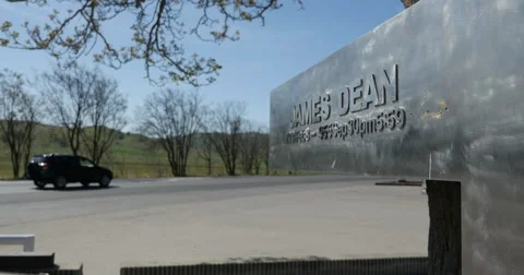 James Dean Memorial Stock Footage 48612622