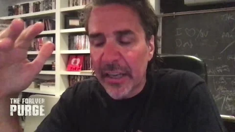 James DeMonaco talks about new upcoming horror movie 'The Forever Purge' - 2021 스톡 동영상 161190405