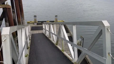 James Island Pier - walking down to lower wharf Vídeo Stock 178285798