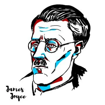James Joyce Stock Illustration