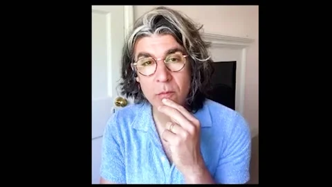 James Lance is interviewed online for his new movie 'Me, Myself &amp; Di' - 2021 Video stock 157439485