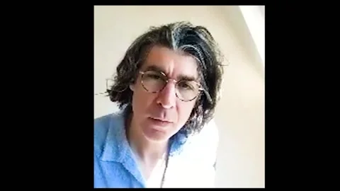 James Lance is interviewed on zoom call for his movie 'Me, Myself &amp; Di' - 2021 Video stock 157439452